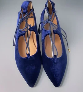 Yoki Urban-140 Gladiator-Spitzen-Flats Größe 10 Boho marineblau Schuhe neu mit Etikett - Bild 1 von 11