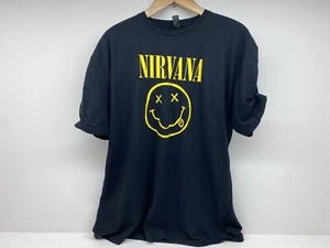 New Nirvana Official Smiley T-Shirt 'XL' Black Nevermind Short Sleeve Tee Unisex - Picture 1 of 3