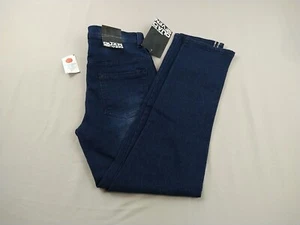 Quad Seven Kids Blue Jeans 10 Straight Feathered Stretch Stripes NWT (1294) - Picture 1 of 16