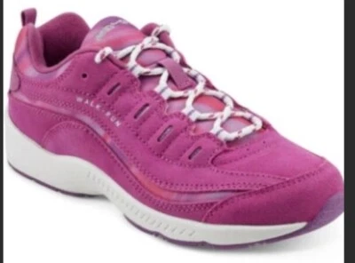 Easy Spirit/Romy Walking Shoe/Fuchsia Suede Lace-Up Sneakers - 6M - Image 1 of 4