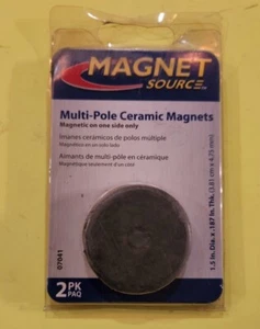 Magnetquelle mehrpolige Keramikmagnete 1-1/2 Durchmesser, 3/16 dick (2er Pack) - Bild 1 von 1