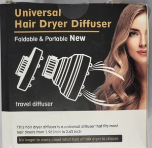 Universal Hair Dryer Diffuser Foldable And Portable Upgraded Hood Attachment NEW - Picture 1 of 8