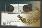 MINT 2005 FIRST AUSTRALIAN COIN 1855 STAMP MINI SHEET 