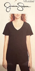 JESSICA SIMPSON WOMENS V-NECK SHORT SLEEVE COMFORT RELAX T-SHIRT # 1685886 - Picture 1 of 4