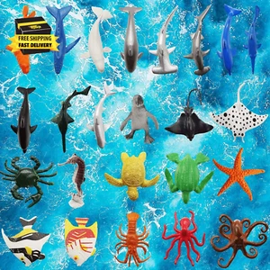24 Pieces Sea Animals Toys Set, Ocean Sea Animals Figures Plastic Sea Creatures - Picture 1 of 6