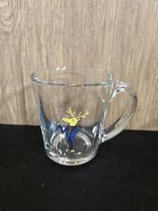 Tazza da caffè renna Babbo Natale Libbey Pottery Barn Dasher tazza da tè vetro trasparente - Foto 1 di 3