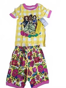 Disney Princess Kids' Yellow Floral Pajama Set with Character Design Size 5 - Picture 1 of 1