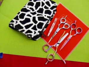 3 x 5" Hairdressing & Hair Thinning Scissors/Quality Steel + Tweezers + Case - Bild 1 von 14