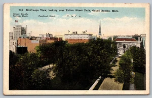 Postcard  Birds-Eye View Fulton Street Park, Grand Rapids, Michigan C1 - Bild 1 von 2