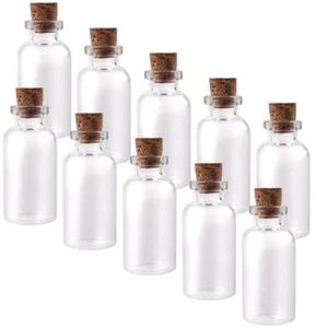 50pcs Mini Glass Bottles Jars with Cork Wish Note Craft Bottle (Clear) - Picture 1 of 6