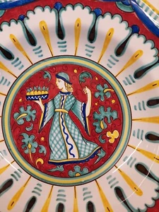 Grazia Deruta Keramik Cottura Renaissance Mann und Frau 5 Schüsseln 9,75" atemberaubend - Bild 1 von 10