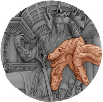 2018 $5 Niue Gods Of Olympus HADES Antique Finish 2 Oz Silver Coin WITH COA # 2 - Image 1 of 4