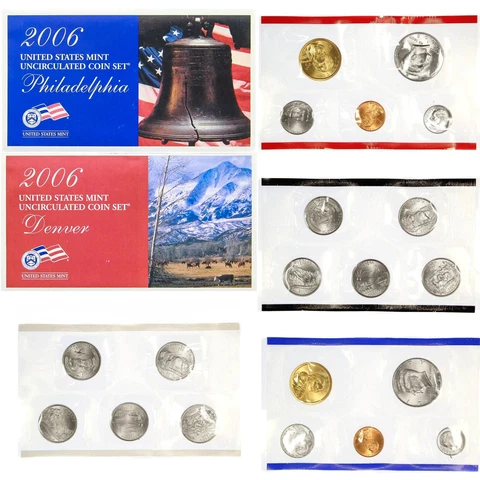 2006 Mint Set Original Envelope 20 Brilliant Uncirculated US Coins Satin Finish Cover