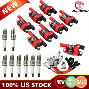 8PCS Round Ignition Coil+Spark Plug+Wire for GMC Chevy Silverado 1500 5.3L UF414 - Picture 1 of 18