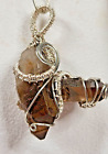 Wire woven Pendent- Smoky Quartz crystals - 1  1/4"X 2"-P55