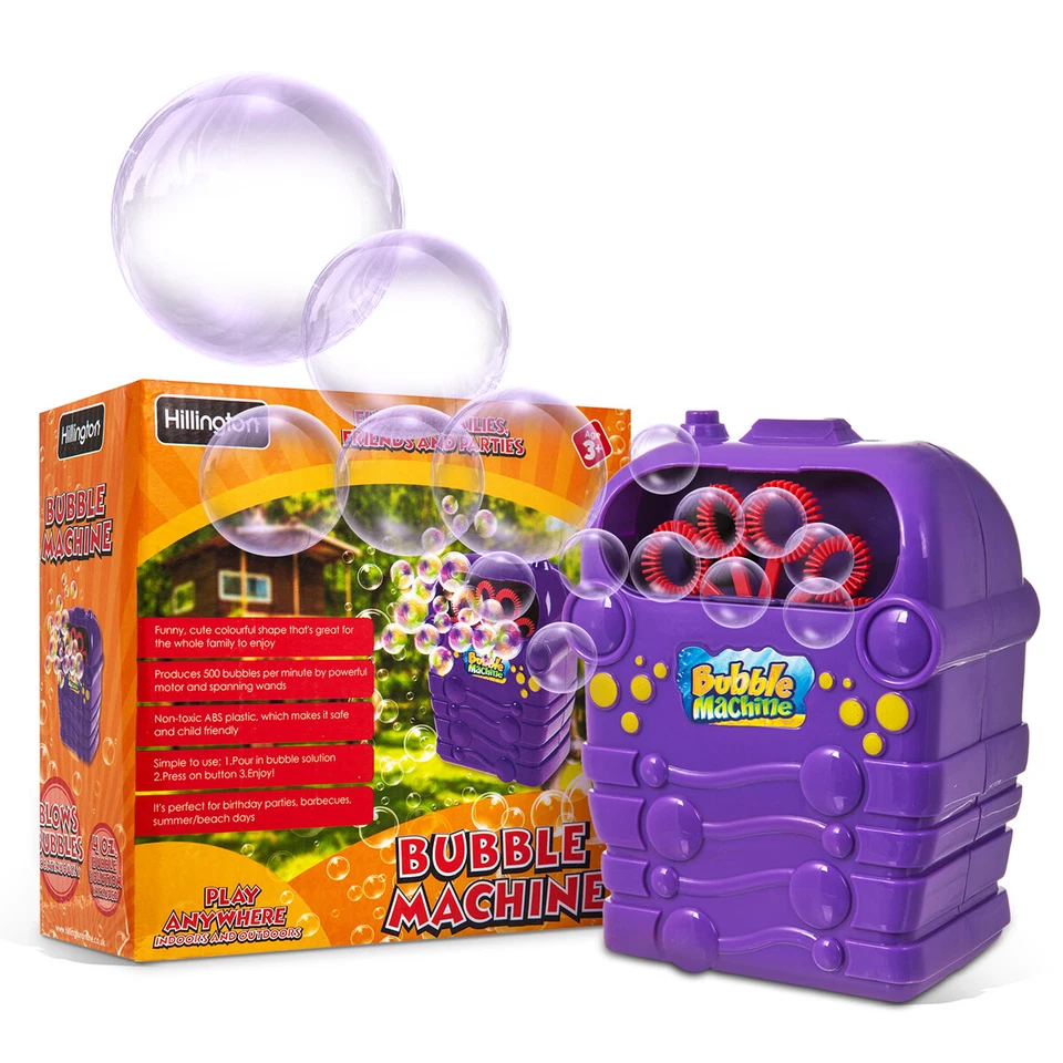 BUBBLE MANIA MACHINE BLOWER SOLUTION KIDS CHILDRENS BIRTHDAY PARTY BUBBLES TOY - Image 1 of 4