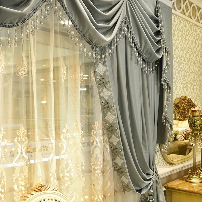 high-class European thick France velvet fabric solid cloth curtain valance N187* - Image 1 of 4