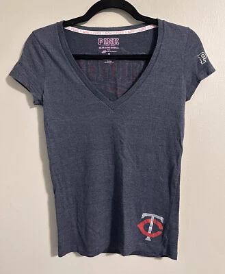 PINK Victoria’s Secret Tshirt Tee Size Small MN Minnesota Twins Blue Red - Image 1 of 4