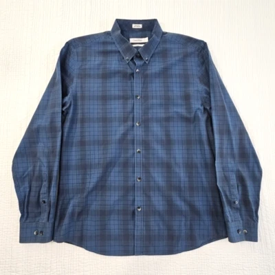 Calvin Klein Men's Large Button-Up Shirt Blue Plaid Slim Fit Long Sleeve EUC LN - Image 1 of 4