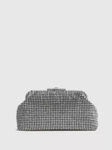 Reiss Clutch mit Adalinverzierung und silbernen Kristallen - Neu mit Etikett - Bild 1 von 16