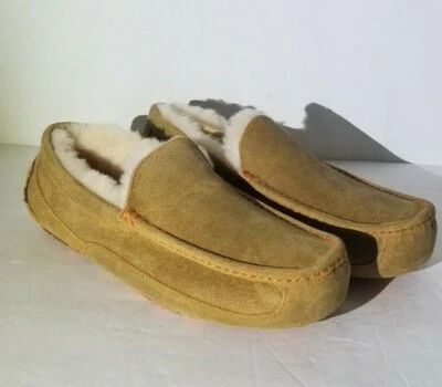 NEW UGG MEN'S ASCOT SIZE: 10,11,12 CHESTNUT MARBLE 1016593 MOCCASIN SLIPPERS - Image 1 of 4