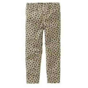 Girls Jeggings Brown Cheetah Animal Lightweight Twill Pants-sz 4 - Picture 1 of 5