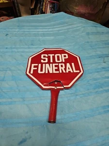 Funeral Procession Stop Sign 60's 70's Advertising - Picture 1 of 9
