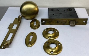 Vintage Door Hardware Lock Parts Lot Key Holes Knob Plates - Picture 1 of 6