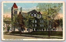 Elm Park Church in Scranton, Pennsylvania White Border Postcard 1919