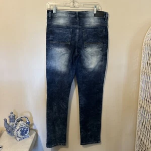 Southpole Jeans Boys 18 Straight Blue Denim Skate Grunge Bleached Mid Current - Picture 1 of 13