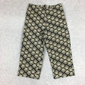 Spenser Jeremy Petite Pants Women 6P Black Floral Cotton Stretch High Rise Capri - Picture 1 of 12