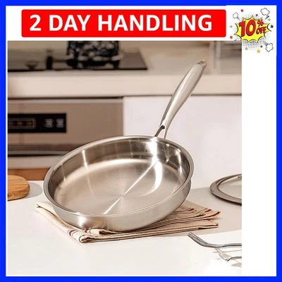 Stainless Steel Frying Pan with 5-Ply all clad Professional Cookware Durable