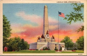 LINCOLN TOMB Springfield, Illinois IL linen c1952 Postcard - Picture 1 of 2