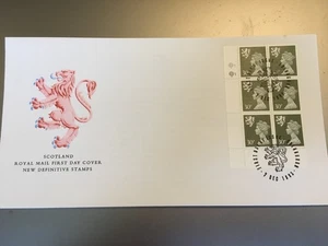 GB BRIEFMARKEN SCHOTTLAND ZYLINDER SECHSERBLOCK ERSTTAGSBRIEF AUS SAMMLUNG Nr 034 - Bild 1 von 1