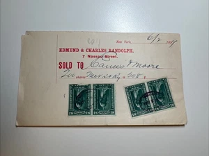 R173 - Edmund  & Charles Randolph - Stock Sale Receipt - New York NY - 1899 - Picture 1 of 1