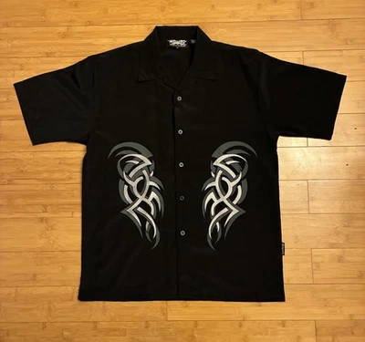 Vintage Y2K Dragonfly Clothing Tribal Embroidered Button Up Size Men’s Medium - Image 1 of 4