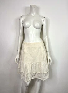 Vtg John Galliano Ivory Eyelet Skirt US8 - Picture 1 of 14