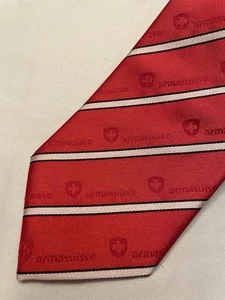 Papillon Switzerland Silk Men’s Tie Red With White Stripes - 58” x 3” - Picture 1 of 7