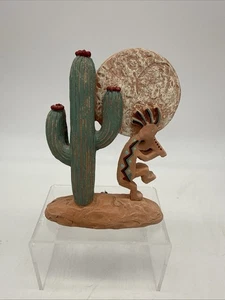 Vintage Hand Crafted Frontier Chalkware Cactus Kokopelli Wall Art Crooks 1995 - Picture 1 of 13