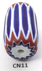 Jumbo Centerpiece Venetian Made Chevron African Trade Bead  CN11  BG 82 - Picture 1 of 2