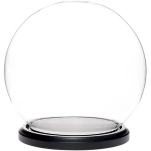 Plymor 7.5" x 8.5" Glass Display Dome Globe Cloche (Black MDF Wood Base) - Picture 1 of 2