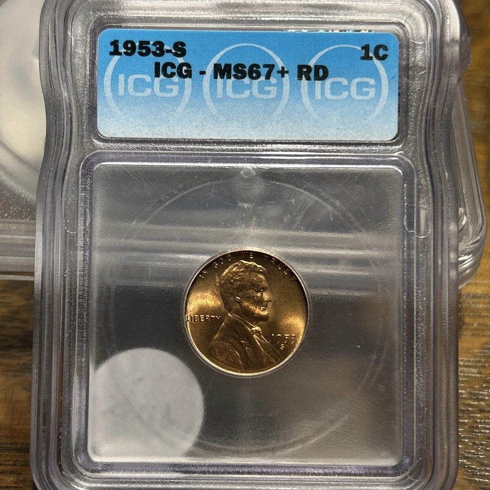 1953-S Lincoln Wheat Cent - ICG MS67+ RD - Scare Nice Coin High Grade - Image 1 of 4