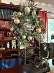 Vintage Weihnachtsengel Baumspitze weiß schöne Glasaugen Musik; Luxus Röcke - Bild 1 von 47