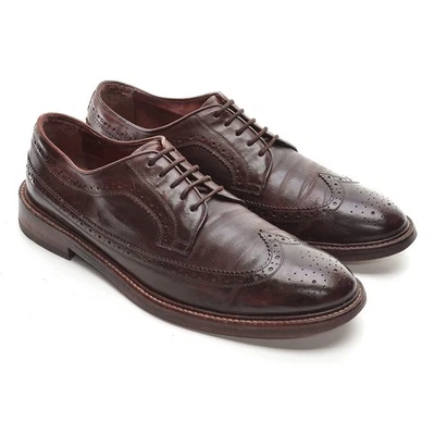 Hombres Paul Smith Punta de Ala Brogue Oxfords 9.5 M Cuero Marrón Blucher Zapatos Italia Foto 1 de 4