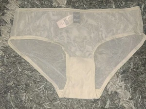 NEw VS 2005 Body By Victoria Vintage Mesh hiphugger panty Medium Cream - Picture 1 of 2