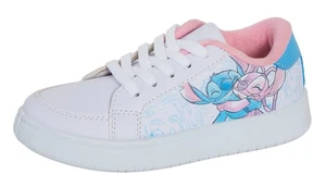 Girls Disney Stitch Trainers Lace Up White Stitch & Angel Sports Shoes Pumps - Picture 1 of 21