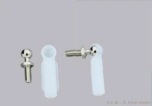 Kugelkopf M3 / 5mm 2 Stück Kugelschnapper Kugelköpfe Anlenkung Kugelgelenk - Bild 1 von 1