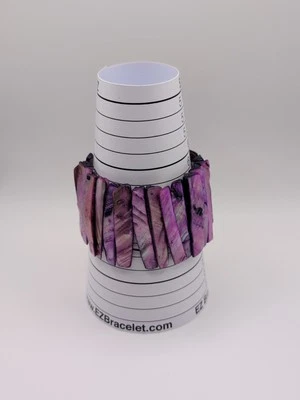 Pink Abalone Mother of Pearl Shell Stretch Bracelet 7 to 8 inches - Image 1 of 4