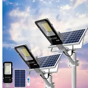 2X150W Solar Light Outdoor LED Street Light 2 Cloudy and Rainy Days Road Lamp - Picture 1 of 16