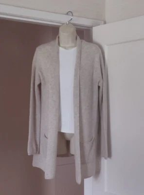 Velvet by Graham & Spencer 100% Cashmere Open Front Heather Gray Cardigan MEDIUM - Image 1 of 4